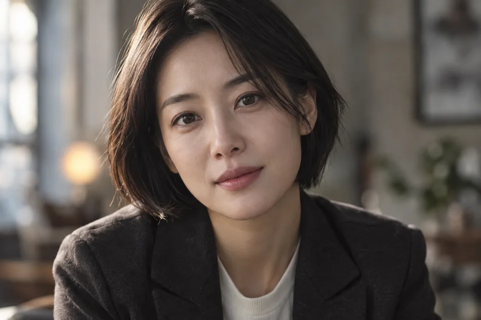 얼굴과 어깨를 가까이 담은 클로즈업 구도 설명용 사진
